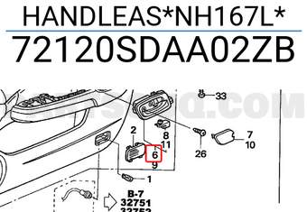 Honda 72120SDAA02ZB HANDLEAS*NH167L*