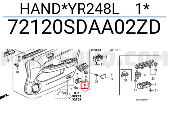 Honda 72120SDAA02ZD HAND*YR248L 1*