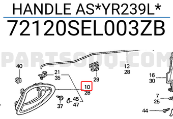 Honda 72120SEL003ZB HANDLE AS*YR239L*