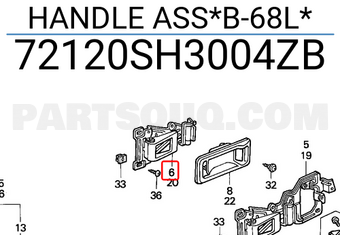 Honda 72120SH3004ZB HANDLE ASS*B-68L*