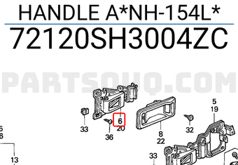 Honda 72120SH3004ZC HANDLE A*NH-154L*