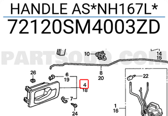 Honda 72120SM4003ZD HANDLE AS*NH167L*