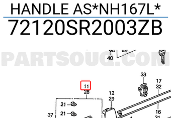 Honda 72120SR2003ZB HANDLE AS*NH167L*
