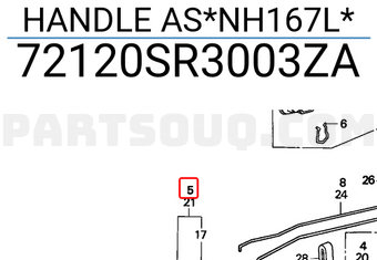 Honda 72120SR3003ZA HANDLE AS*NH167L*