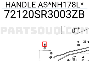 Honda 72120SR3003ZB HANDLE AS*NH178L*