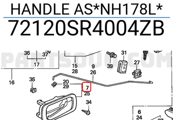 Honda 72120SR4004ZB HANDLE AS*NH178L*