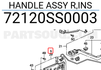 Honda 72120SS0003 HANDLE ASSY R,INS