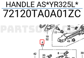 Honda 72120TA0A01ZC HANDLE AS*YR325L*