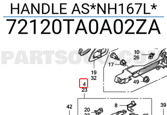 Honda 72120TA0A02ZA HANDLE AS*NH167L*