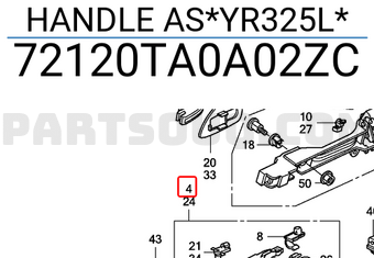 Honda 72120TA0A02ZC HANDLE AS*YR325L*