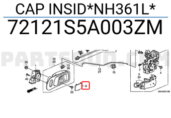 Honda 72121S5A003ZM CAP INSID*NH361L*