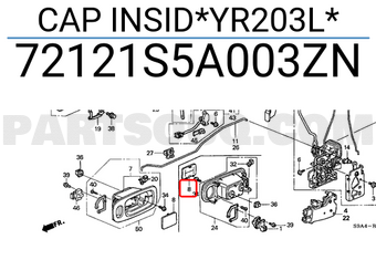 Honda 72121S5A003ZN CAP INSID*YR203L*