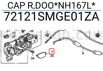 Honda 72121SMGE01ZA CAP R,DOO*NH167L*