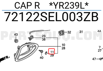 Honda 72122SEL003ZB CAP R *YR239L*