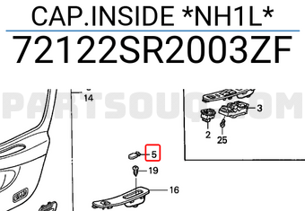 Honda 72122SR2003ZF CAP.INSIDE *NH1L*