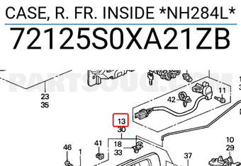 Honda 72125S0XA21ZB CASE, R. FR. INSIDE *NH284L*