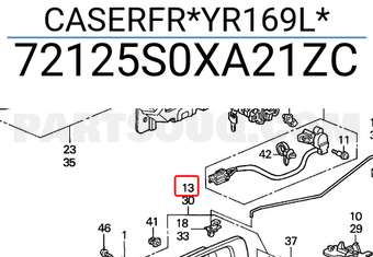 Honda 72125S0XA21ZC CASERFR*YR169L*
