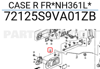 Honda 72125S9VA01ZB CASE R FR*NH361L*