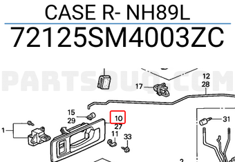 Honda 72125SM4003ZC CASE R- NH89L