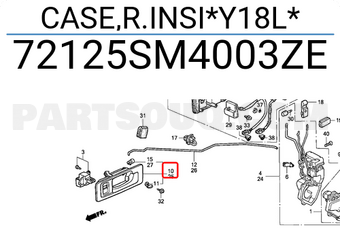 Honda 72125SM4003ZE CASE,R.INSI*Y18L*