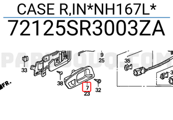 Honda 72125SR3003ZA CASE R,IN*NH167L*