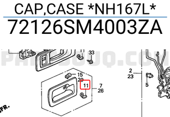 Honda 72126SM4003ZA CAP,CASE *NH167L*