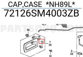 Honda 72126SM4003ZB CAP,CASE *NH89L*