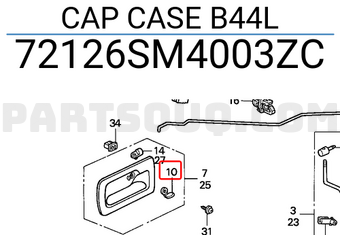 Honda 72126SM4003ZC CAP CASE B44L