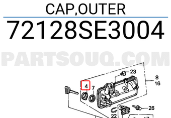 Honda 72128SE3004 CAP,OUTER