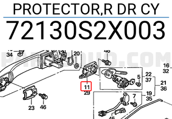 Honda 72130S2X003 PROTECTOR,R DR CY
