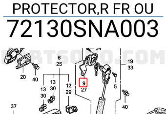 Honda 72130SNA003 PROTECTOR,R FR OU