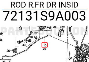 Honda 72131S9A003 ROD R,FR DR INSID