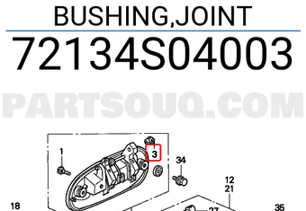 Honda 72134S04003 BUSHING,JOINT