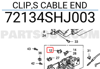 Honda 72134SHJ003 CLIP,S CABLE END