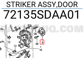 Honda 72135SDAA01 STRIKER ASSY,DOOR