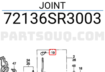Honda 72136SR3003 JOINT