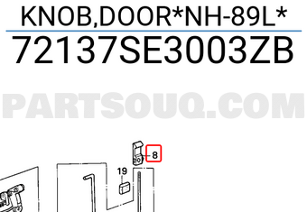 Honda 72137SE3003ZB KNOB,DOOR*NH-89L*