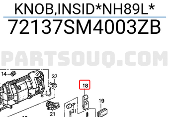 Honda 72137SM4003ZB KNOB,INSID*NH89L*