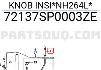 Honda 72137SP0003ZE KNOB INSI*NH264L*