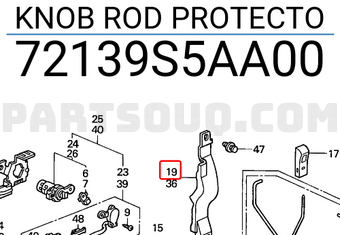 Honda 72139S5AA00 KNOB ROD PROTECTO