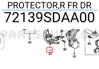 Honda 72139SDAA00 PROTECTOR,R FR DR