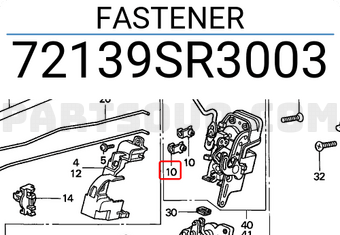 Honda 72139SR3003 FASTENER
