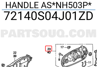 Honda 72140S04J01ZD HANDLE AS*NH503P*