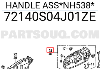 Honda 72140S04J01ZE HANDLE ASS*NH538*