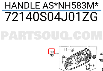 Honda 72140S04J01ZG HANDLE AS*NH583M*