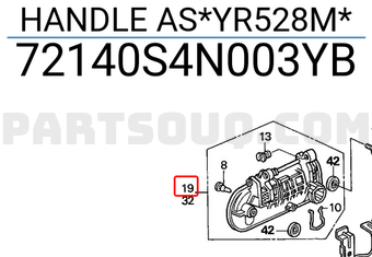 Honda 72140S4N003YB HANDLE AS*YR528M*