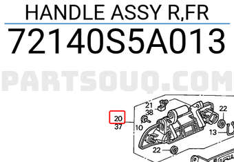 Honda 72140S5A013 HANDLE ASSY R,FR