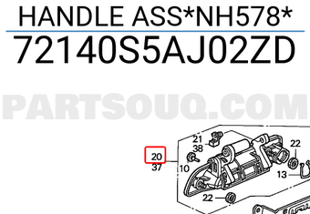 Honda 72140S5AJ02ZD HANDLE ASS*NH578*