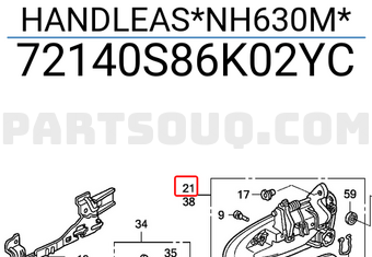 Honda 72140S86K02YC HANDLEAS*NH630M*