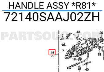 Honda 72140SAAJ02ZH HANDLE ASSY *R81*